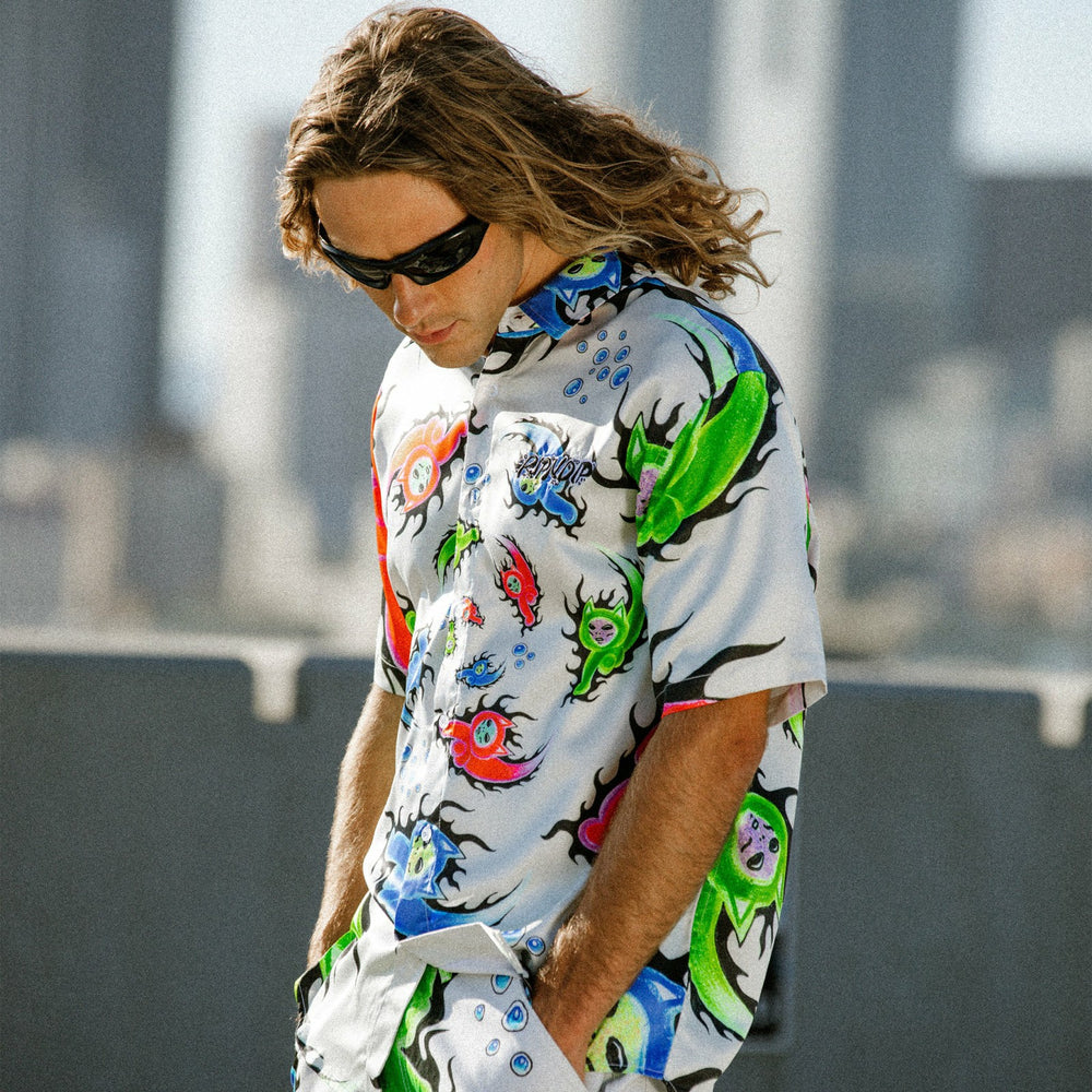 Ripndip New | Ember Short Sleeve Button Up (Dusty Grey)