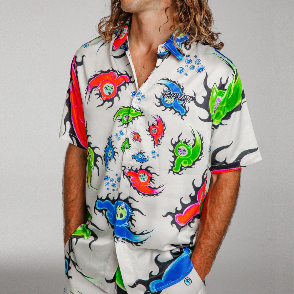 Ripndip New | Ember Short Sleeve Button Up (Dusty Grey)
