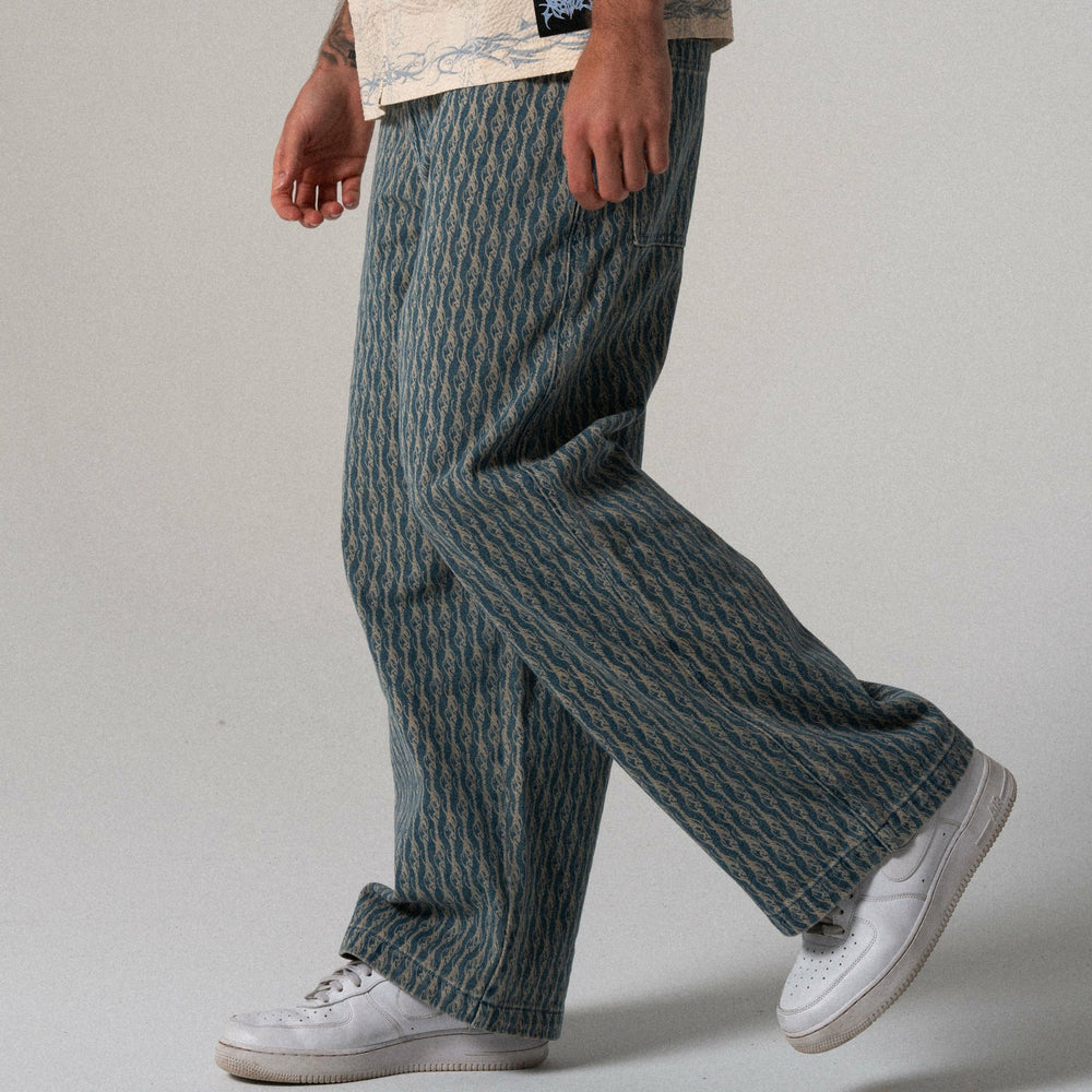 Ripndip Online | Western Roads Wide Fit Pants (Meidum Wash)
