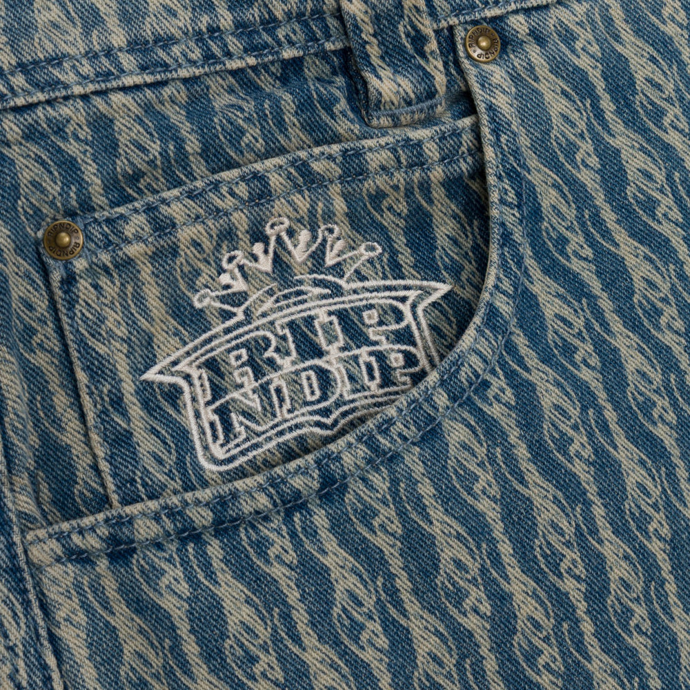 Ripndip Online | Western Roads Wide Fit Pants (Meidum Wash)
