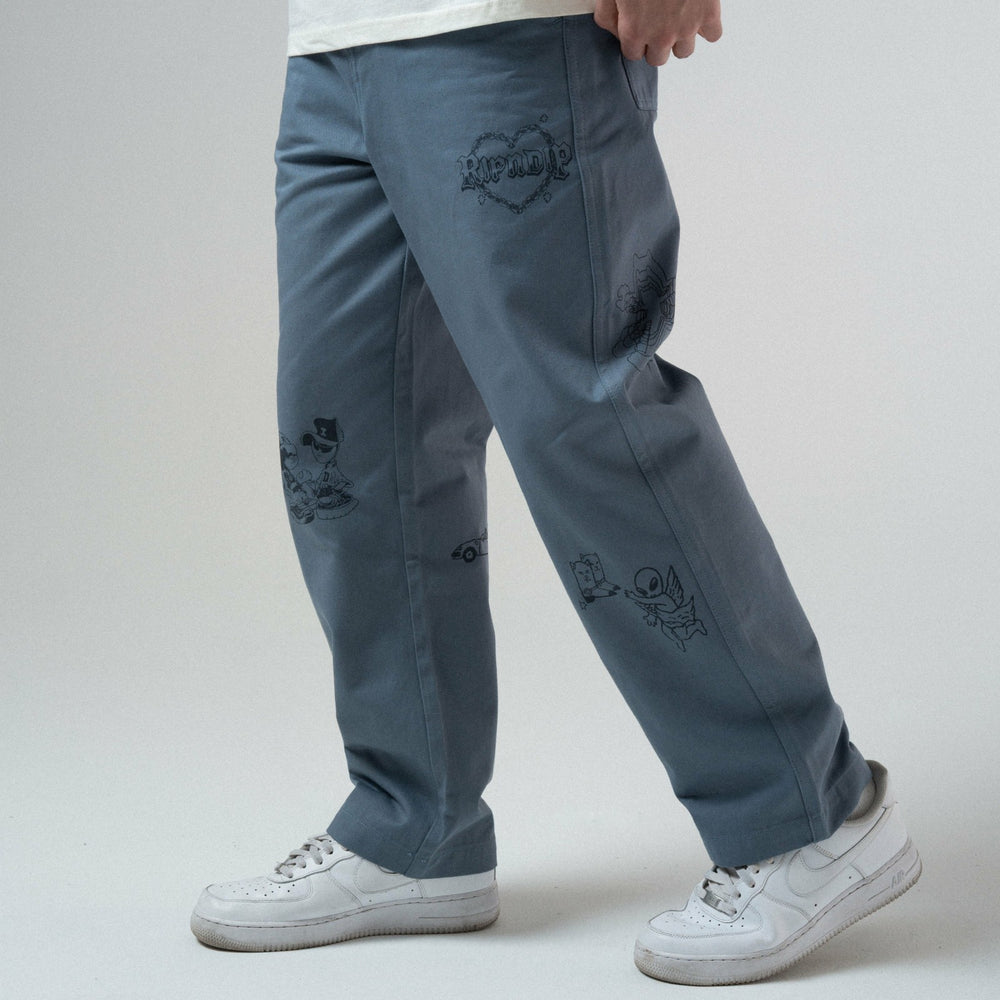 Ripndip Sale | Westside Wide Fit Pants (Slate)