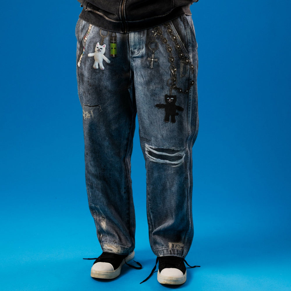 Ripndip Online Shop | Real Straight Leg Denim Pants (Light Wash)