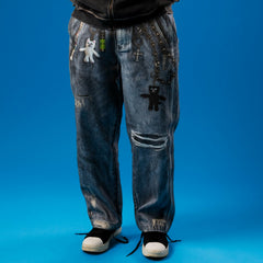 Ripndip Online Shop | Real Straight Leg Denim Pants (Light Wash)