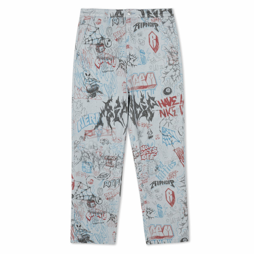 Ripndip New | Marker Wide Fit Pants (Light Wash Denim)