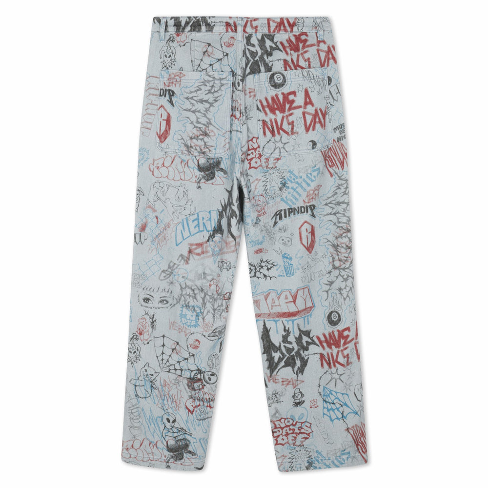 Ripndip New | Marker Wide Fit Pants (Light Wash Denim)