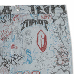 Ripndip New | Marker Wide Fit Pants (Light Wash Denim)