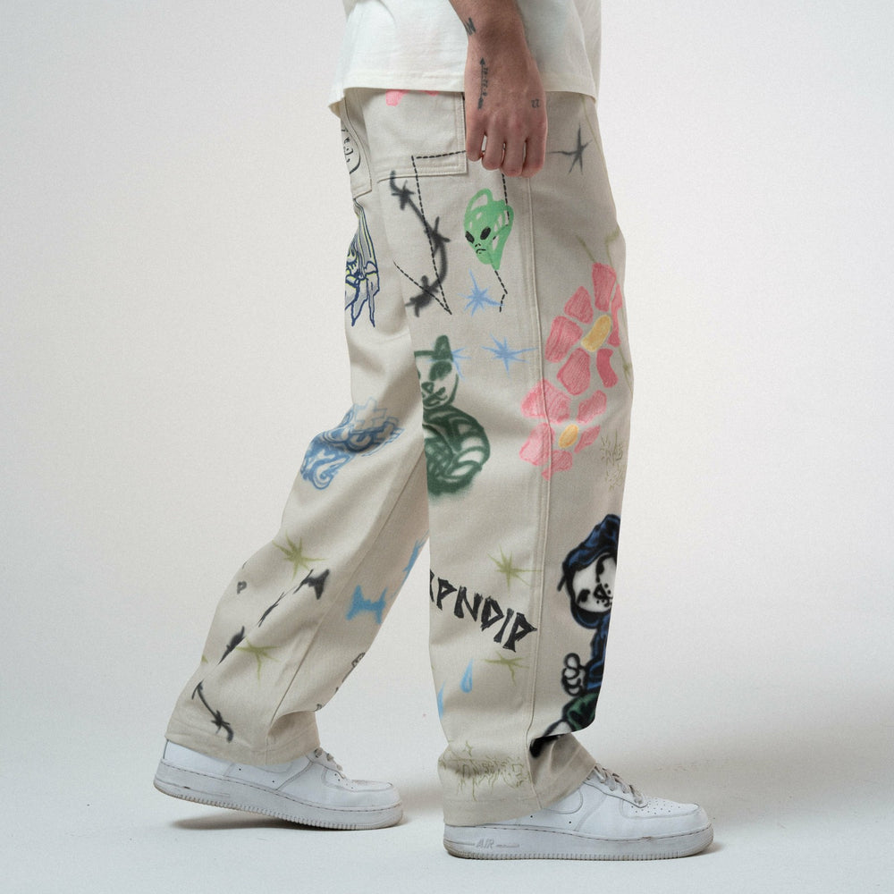 Ripndip For Sale | Goosebumps Wide Fit Pants (Bone)