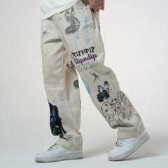 Ripndip For Sale | Goosebumps Wide Fit Pants (Bone)