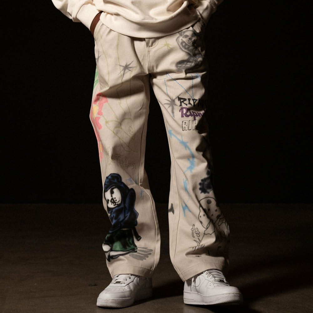 Ripndip For Sale | Goosebumps Wide Fit Pants (Bone)