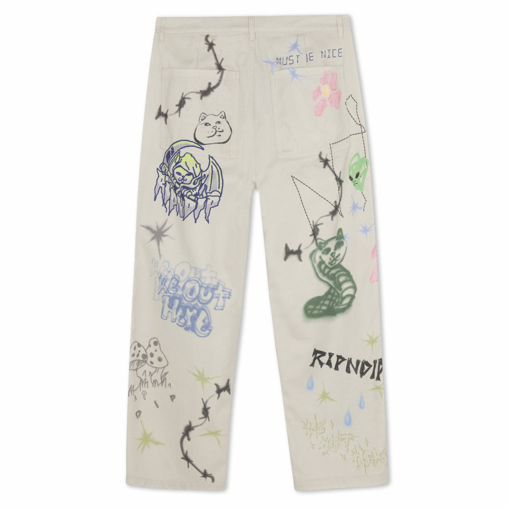 Ripndip For Sale | Goosebumps Wide Fit Pants (Bone)