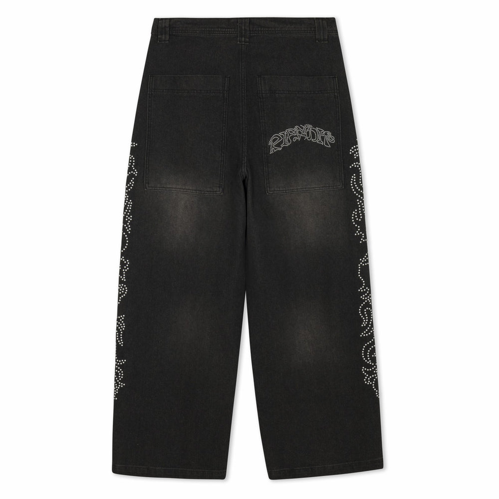 Ripndip Outlets | Pretty Flacko Extra Wide Leg Pants (Black Vintage Wash Denim)
