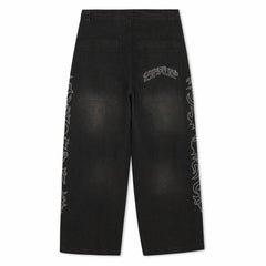 Ripndip Outlets | Pretty Flacko Extra Wide Leg Pants (Black Vintage Wash Denim)