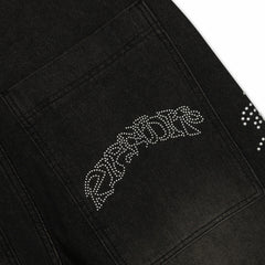 Ripndip Outlets | Pretty Flacko Extra Wide Leg Pants (Black Vintage Wash Denim)
