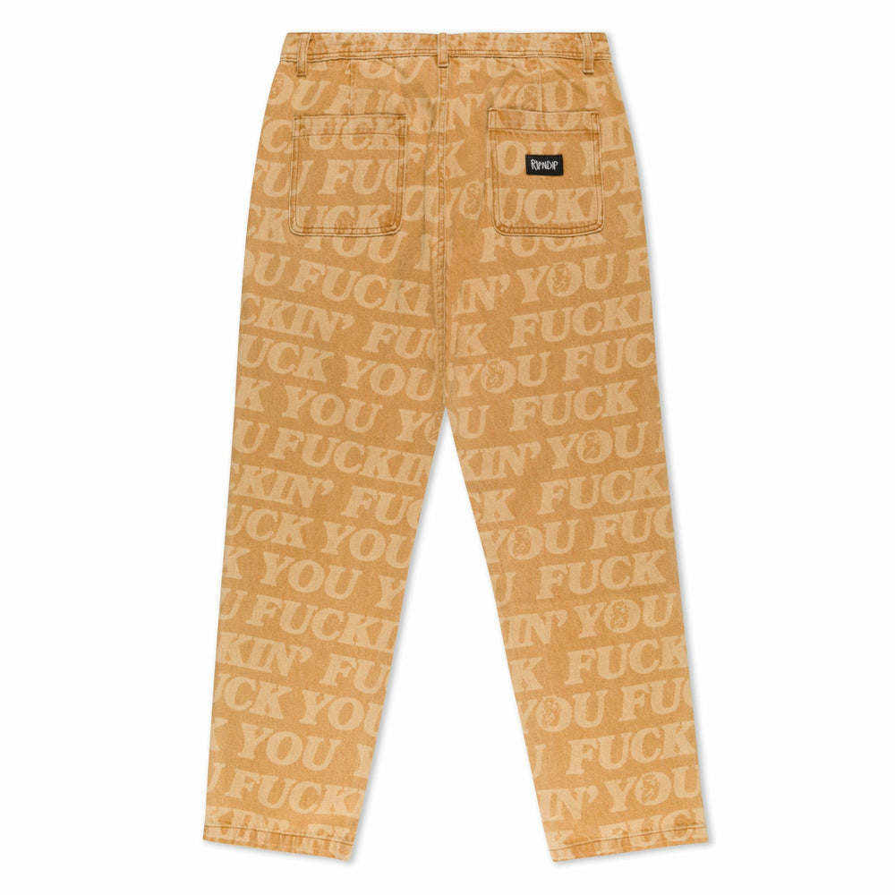 Ripndip Online | F.U.F.F. Washed Denim Pants (Light Brown Denim)