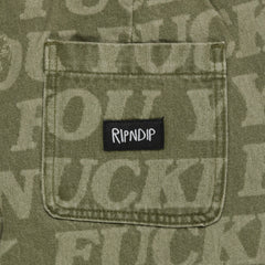 Ripndip Discount | F.U.F.F. Washed Denim Pants (Light Olive Denim)