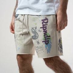 Ripndip Outlets | Goosebumps Raw Edge Sweat Shorts (Bone)
