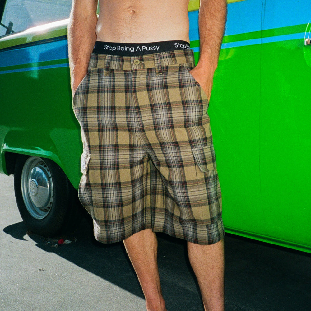 Ripndip Online | Hansen Wide Fit Cargo Shorts (Olive Plaid)