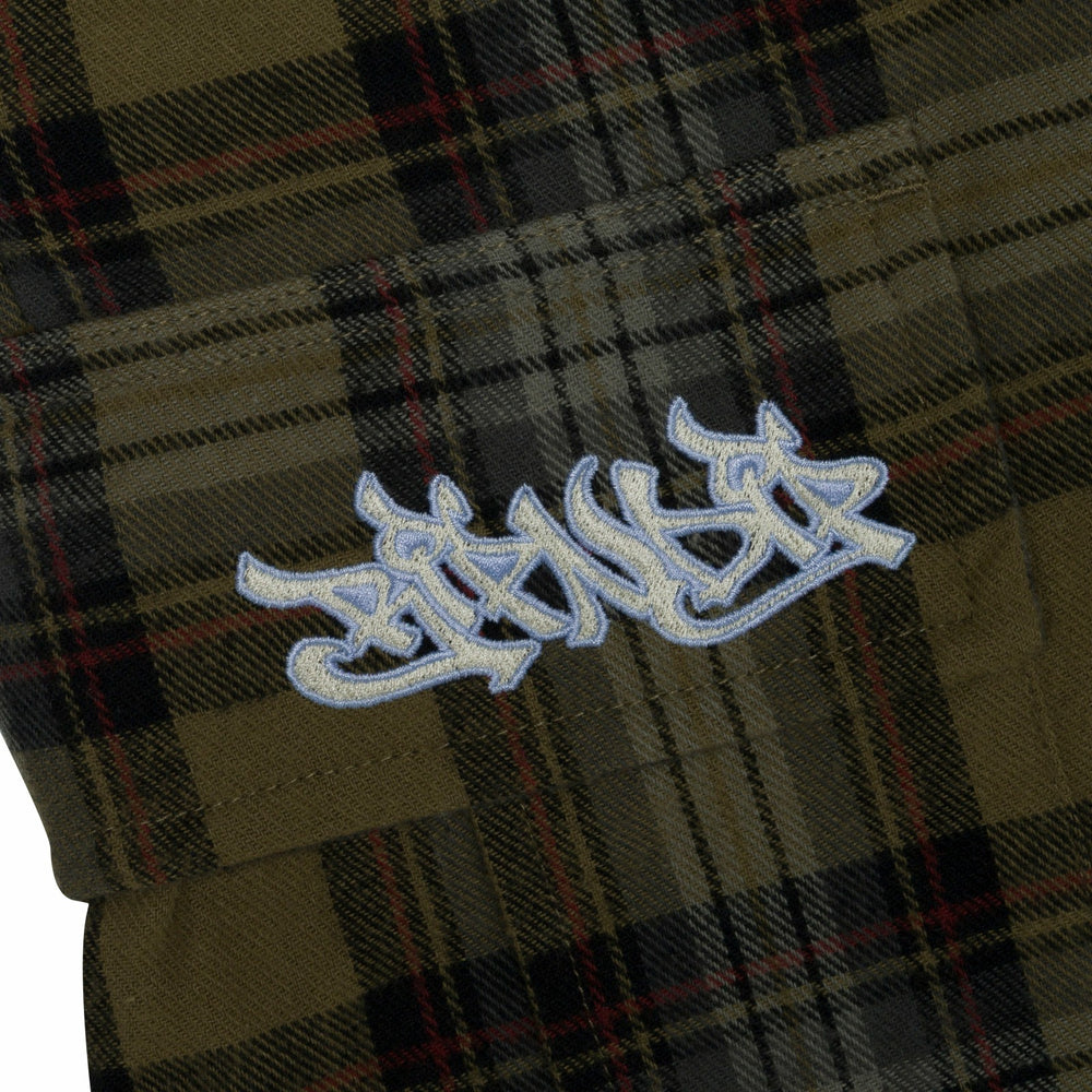 Ripndip Online | Hansen Wide Fit Cargo Shorts (Olive Plaid)