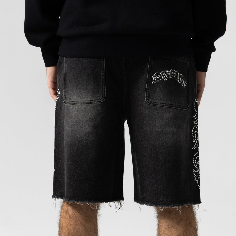 Ripndip Online | Pretty Flacko Denim Shorts (Black Vintage Wash Denim)