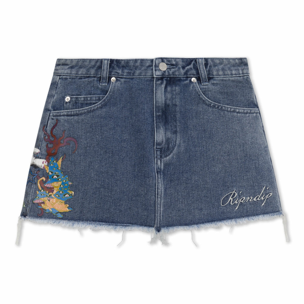 Ripndip Sale | Travis Denim Skirt (Light Wash)