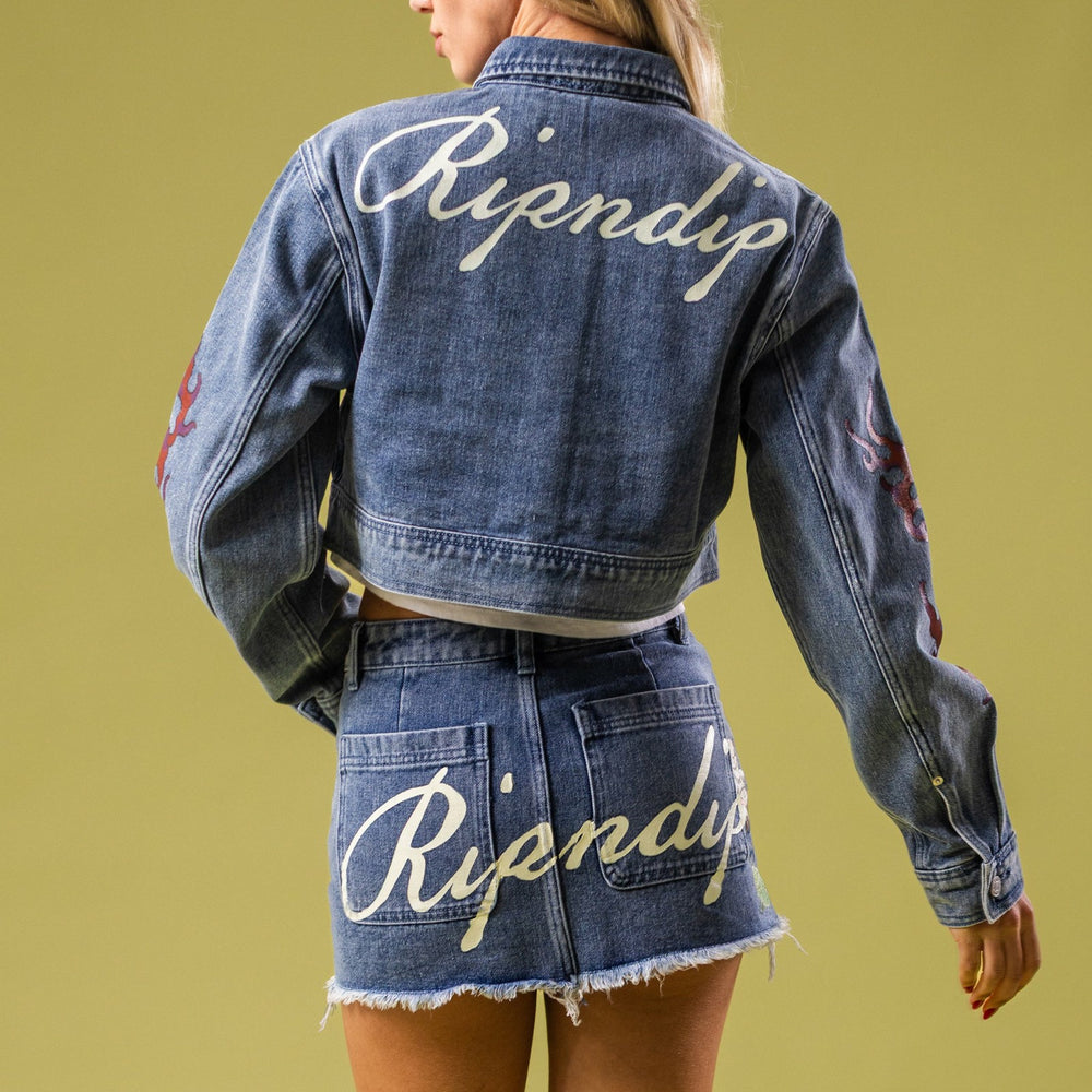 Ripndip Sale | Travis Denim Skirt (Light Wash)