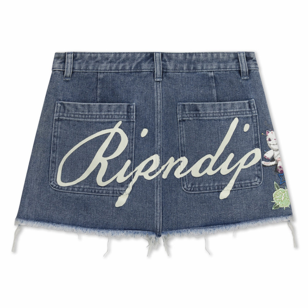 Ripndip Sale | Travis Denim Skirt (Light Wash)