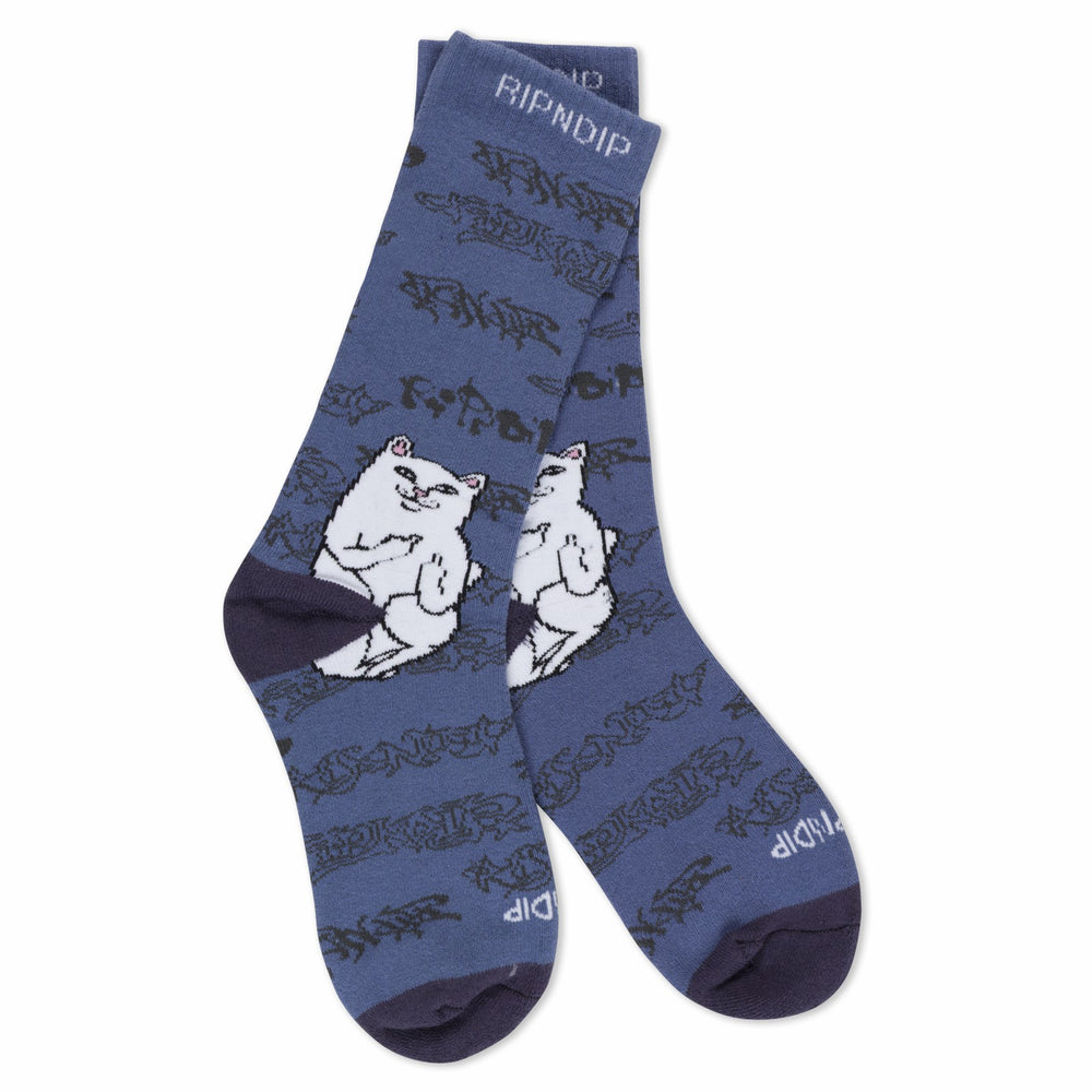 Ripndip Outlets | Lord Nermal Ghost Socks (Slate)