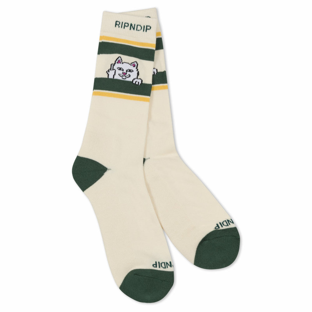 Ripndip Online | Peeking Nermal Socks (Bone / Forest)