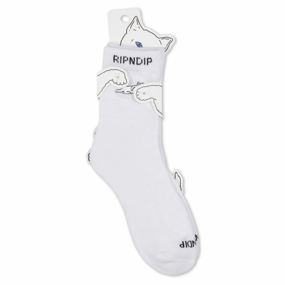 Ripndip Outlets | Castanza Mid Socks (White)
