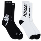 Ripndip New | Lakai + Ripndip Lord Nermal Socks 2 Pack (Black/White)