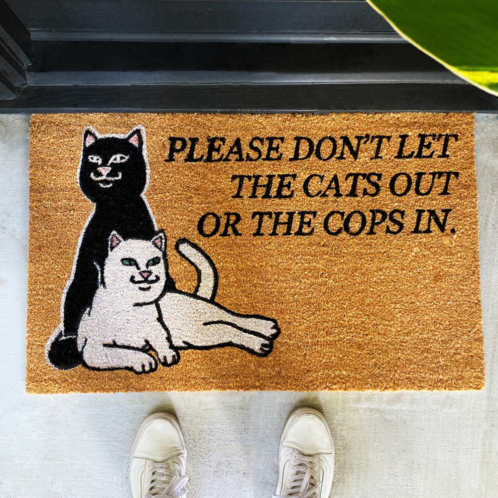 Ripndip Online Shop | Don't Let The Cops In Door Mat (Brown) - Ripndip
