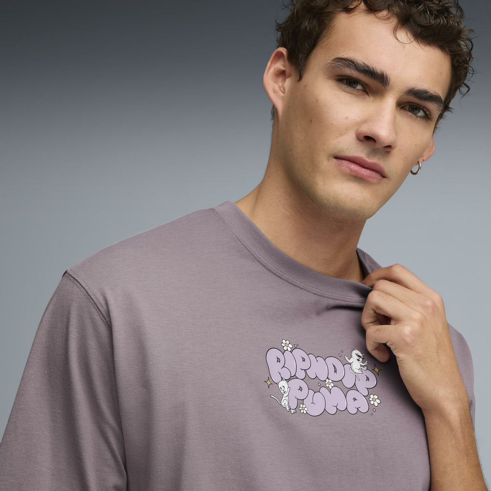 Ripndip Outlets | PUMA X RIPNDIP Boxy Graphic Tee (Plum Jam)