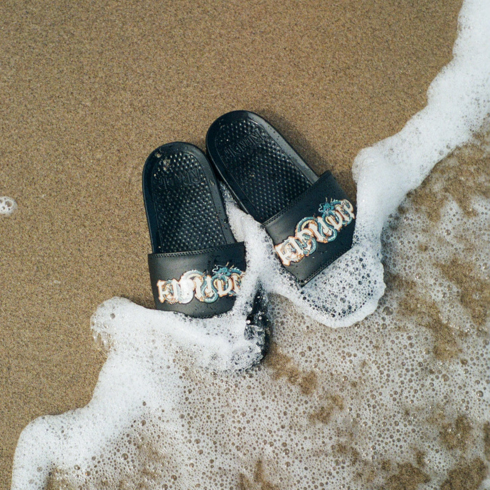 Ripndip Outlets | Shen Nerm Slides (Black)