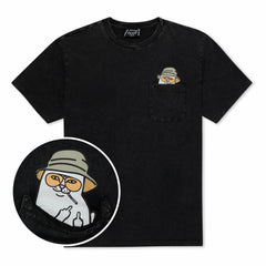 Ripndip Discount | Nermal S Thompson Pocket Tee (Black Mineral Wash)