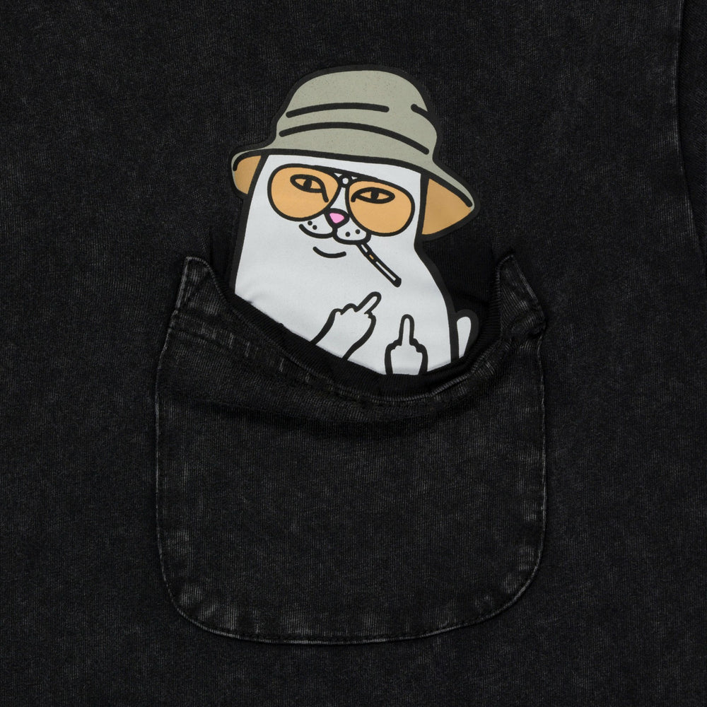 Ripndip Discount | Nermal S Thompson Pocket Tee (Black Mineral Wash)