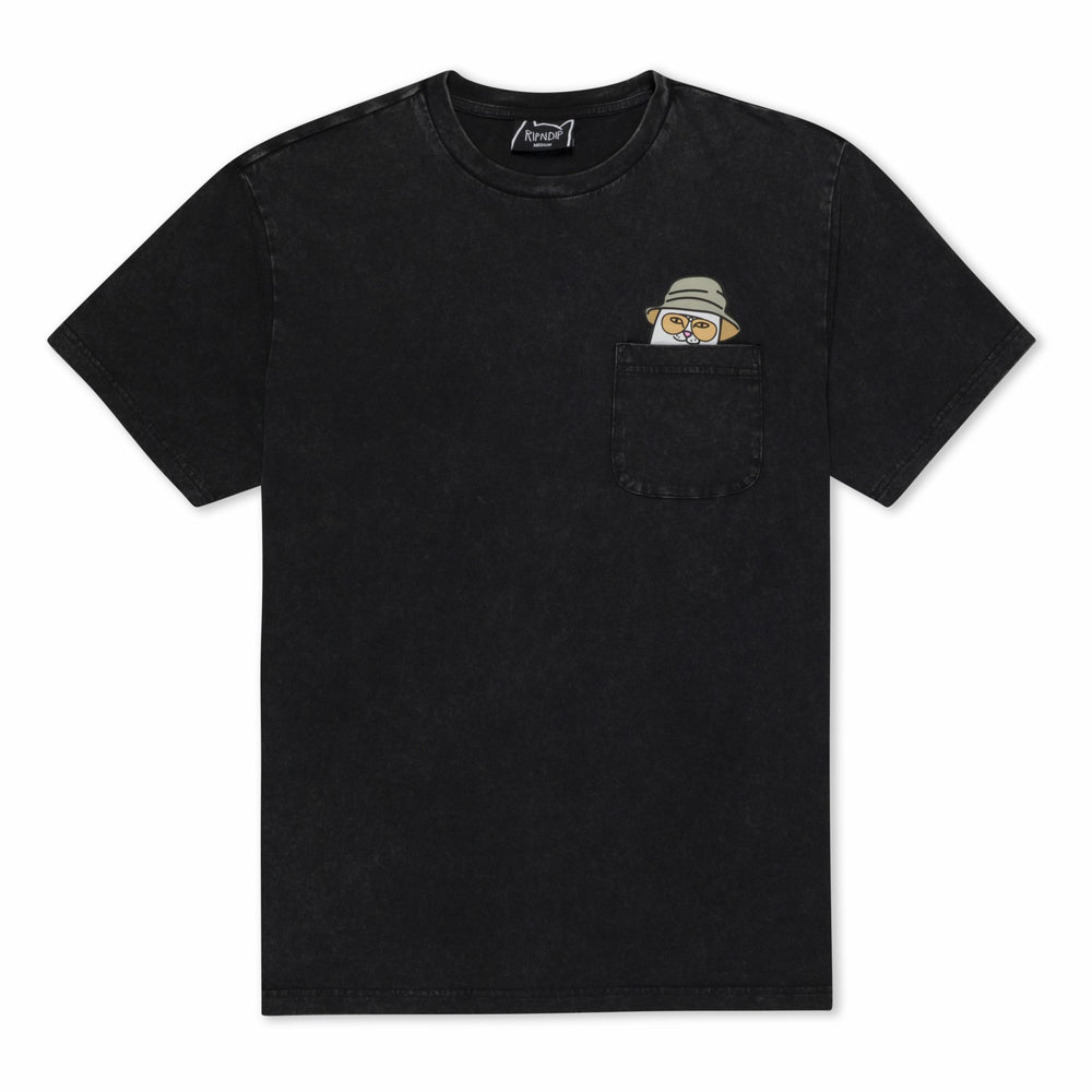 Ripndip Discount | Nermal S Thompson Pocket Tee (Black Mineral Wash)