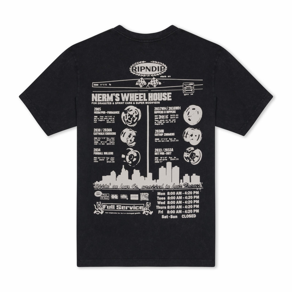 Ripndip Sale | Nerm Wheels Tee (Black Vintage Wash)