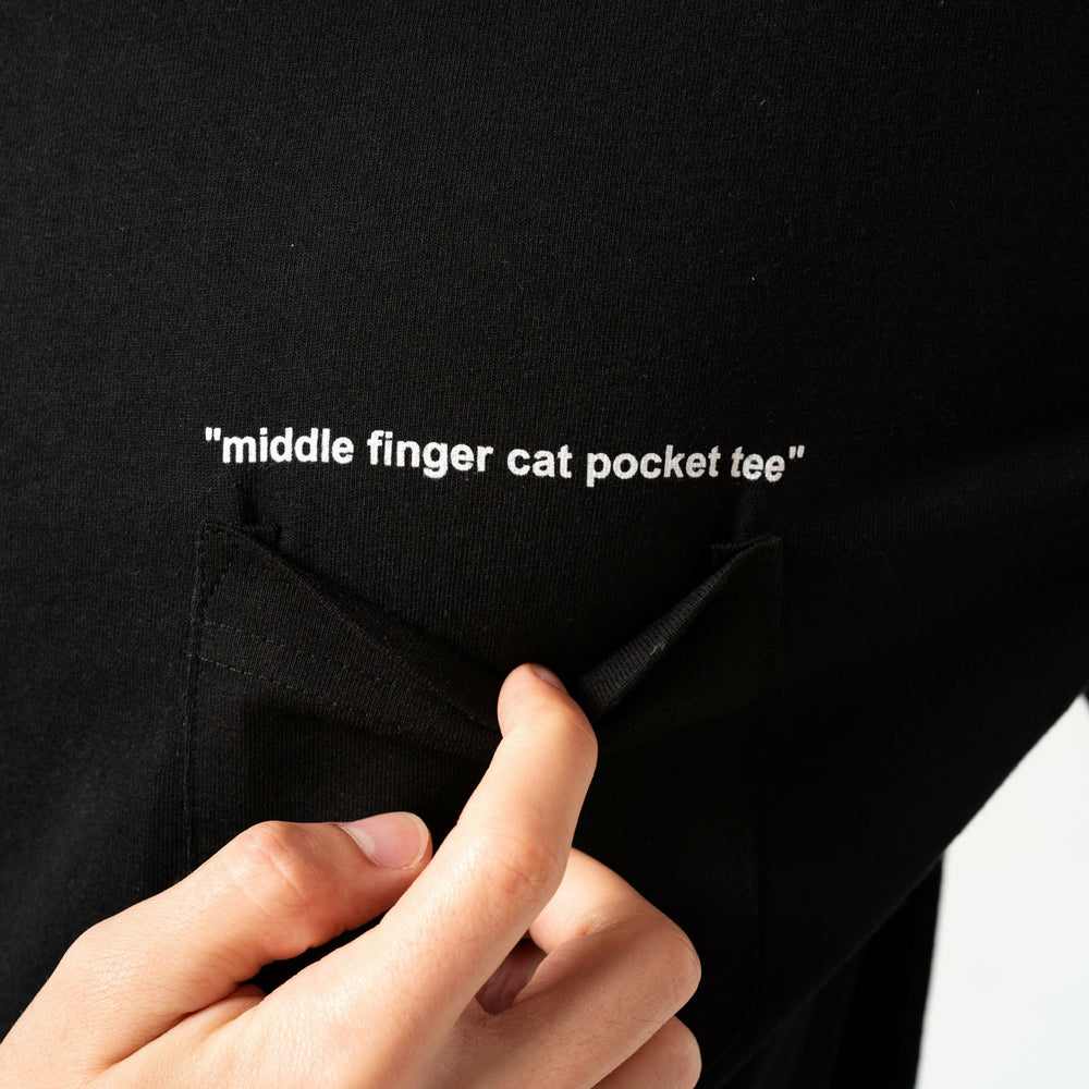 Ripndip Outlets | Middle Finger Cat Pocket Tee (Black)