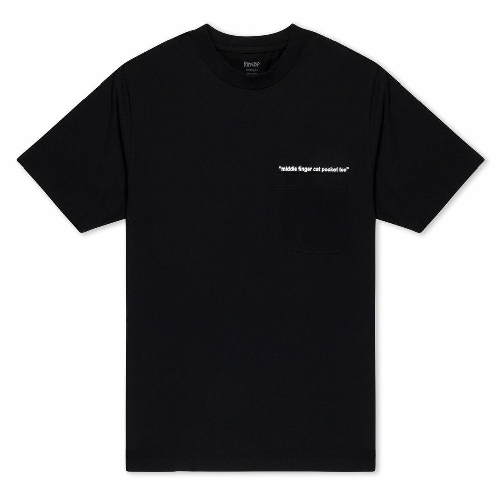 Ripndip Outlets | Middle Finger Cat Pocket Tee (Black)