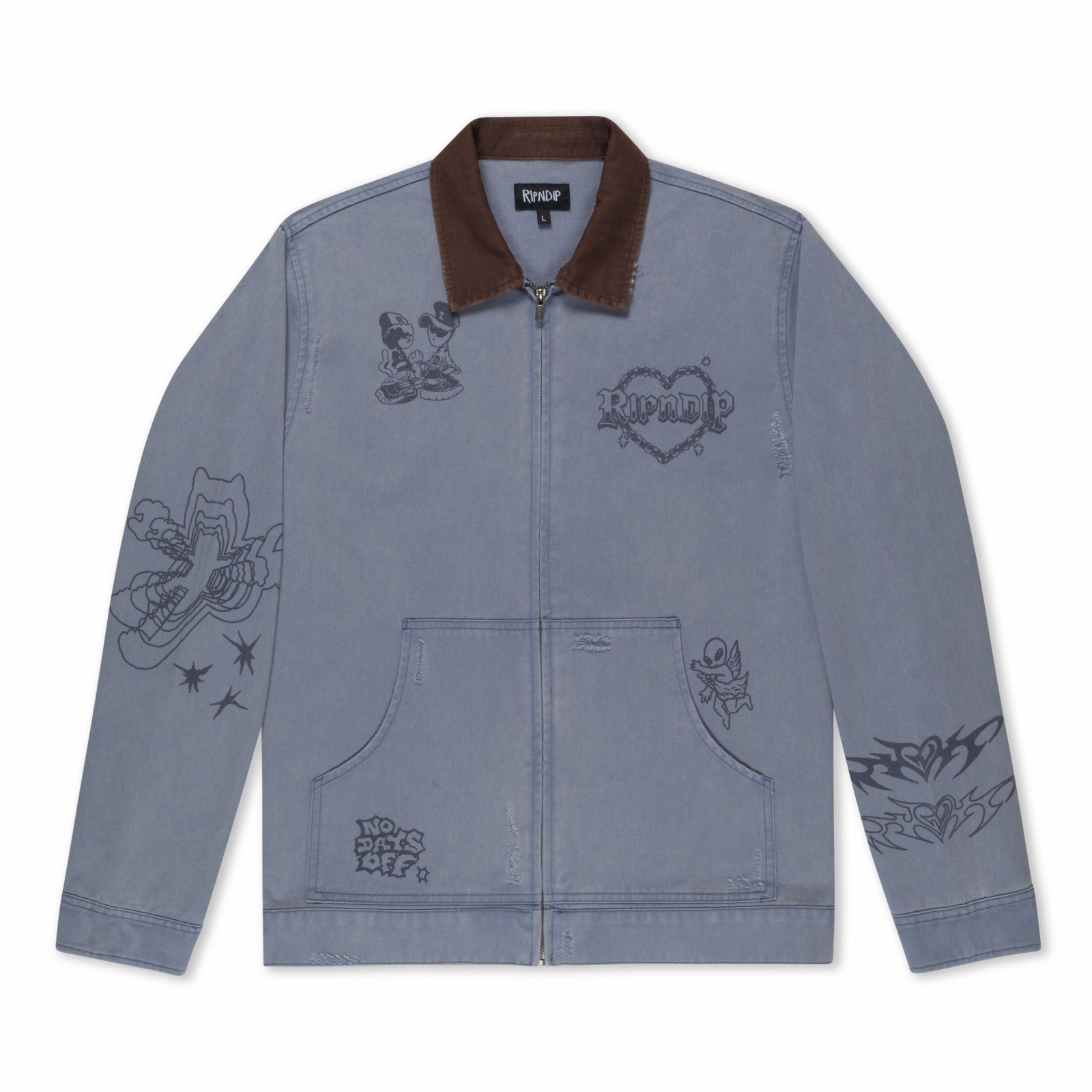 Ripndip Online Shop | Westside Zip Up Work Jacket (Slate)
