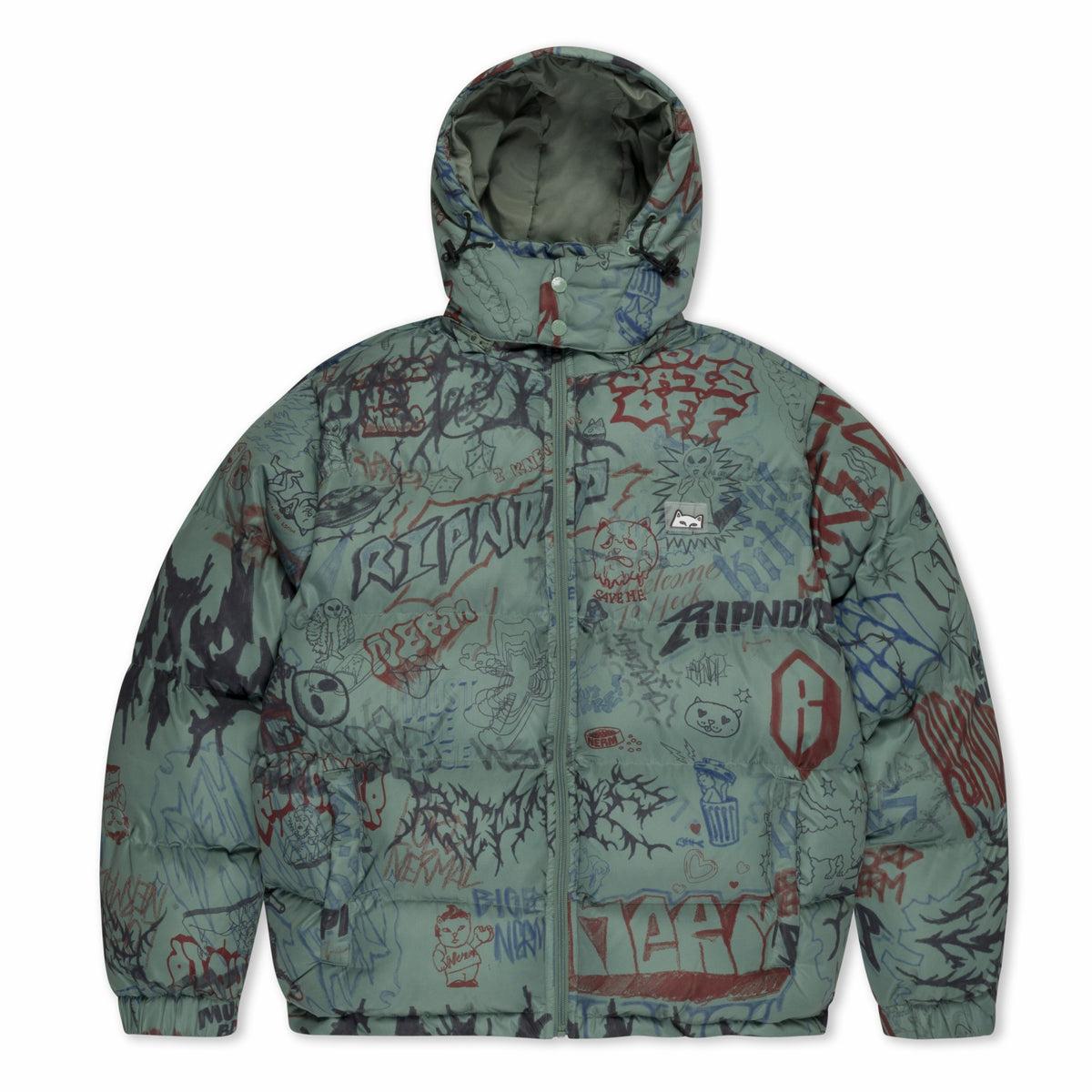 Ripndip Discount | Marker Puffer Jacket (Olive)