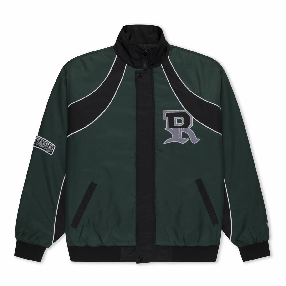 Ripndip Outlets | RIPNDIP Athletics Race Jacket (Hunter Green / Black)