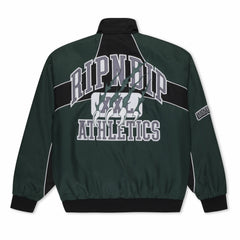 Ripndip Outlets | RIPNDIP Athletics Race Jacket (Hunter Green / Black)