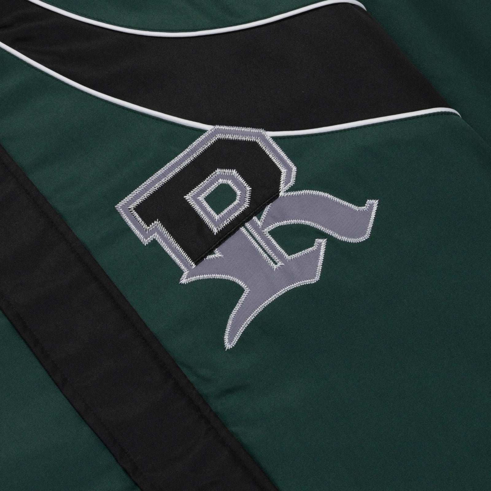 Ripndip Outlets | RIPNDIP Athletics Race Jacket (Hunter Green / Black)
