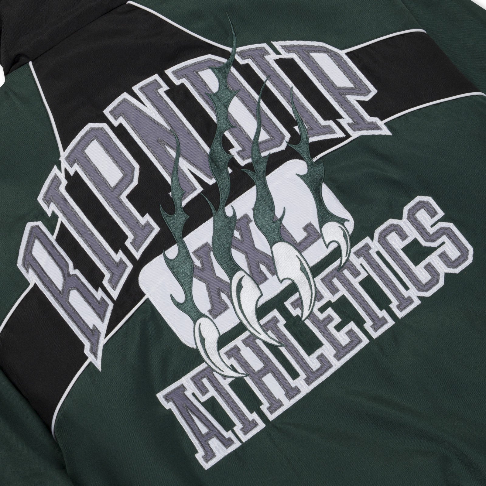Ripndip Outlets | RIPNDIP Athletics Race Jacket (Hunter Green / Black)
