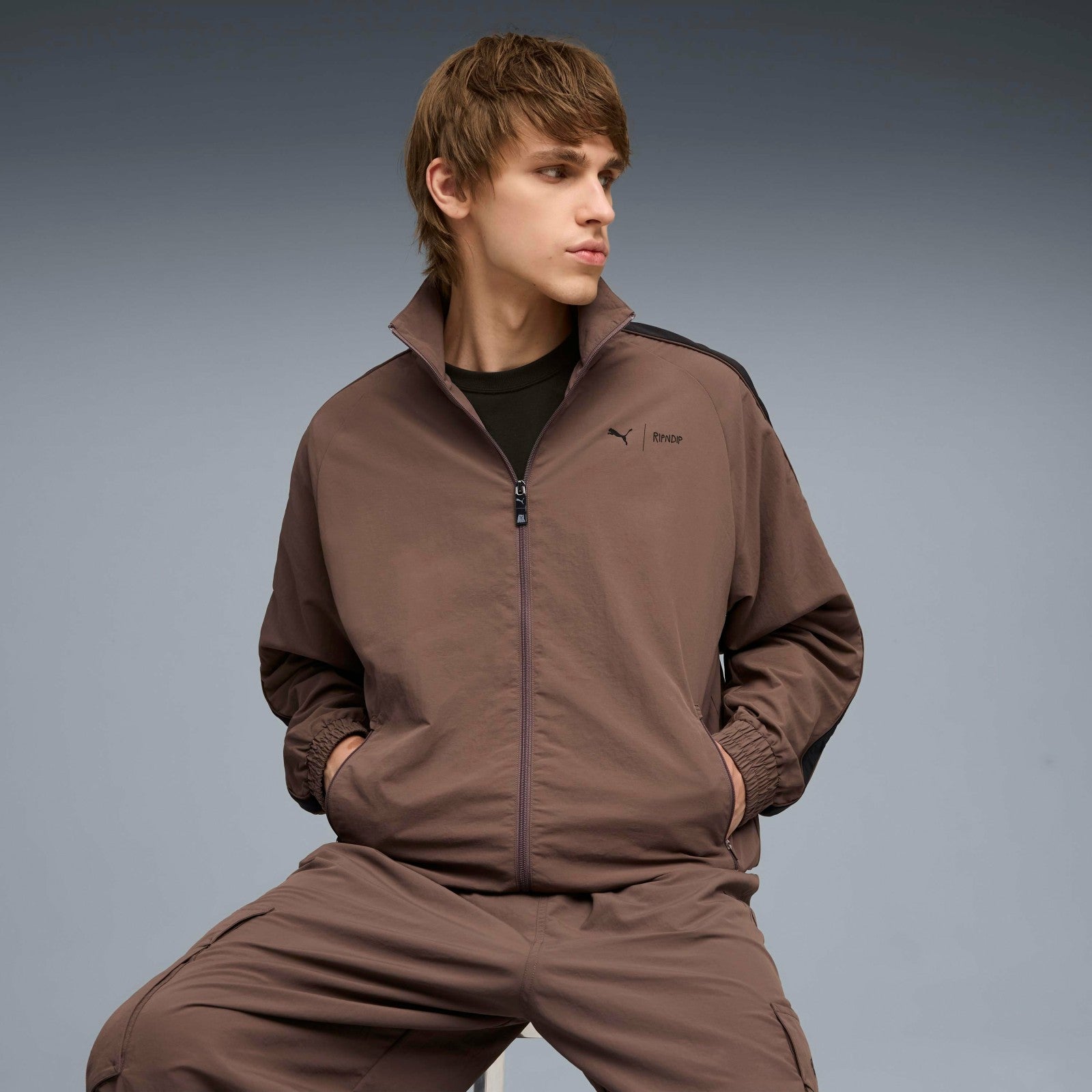 Ripndip Online Shop | PUMA X RIPNDIP T7 Oversized Track Jacket (Flat Bronze)
