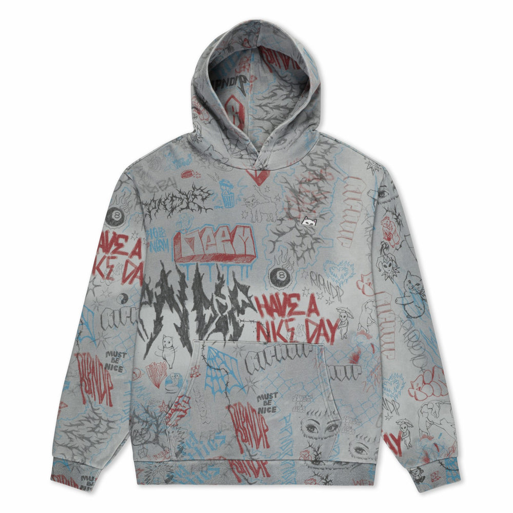 Ripndip Outlets | Marker Hoodie (Sage Grey Vintage Wash)