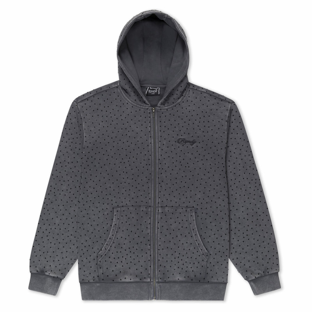 Ripndip Sale | RIPNGEMS Zip Up Hoodie (Charcoal Wash)