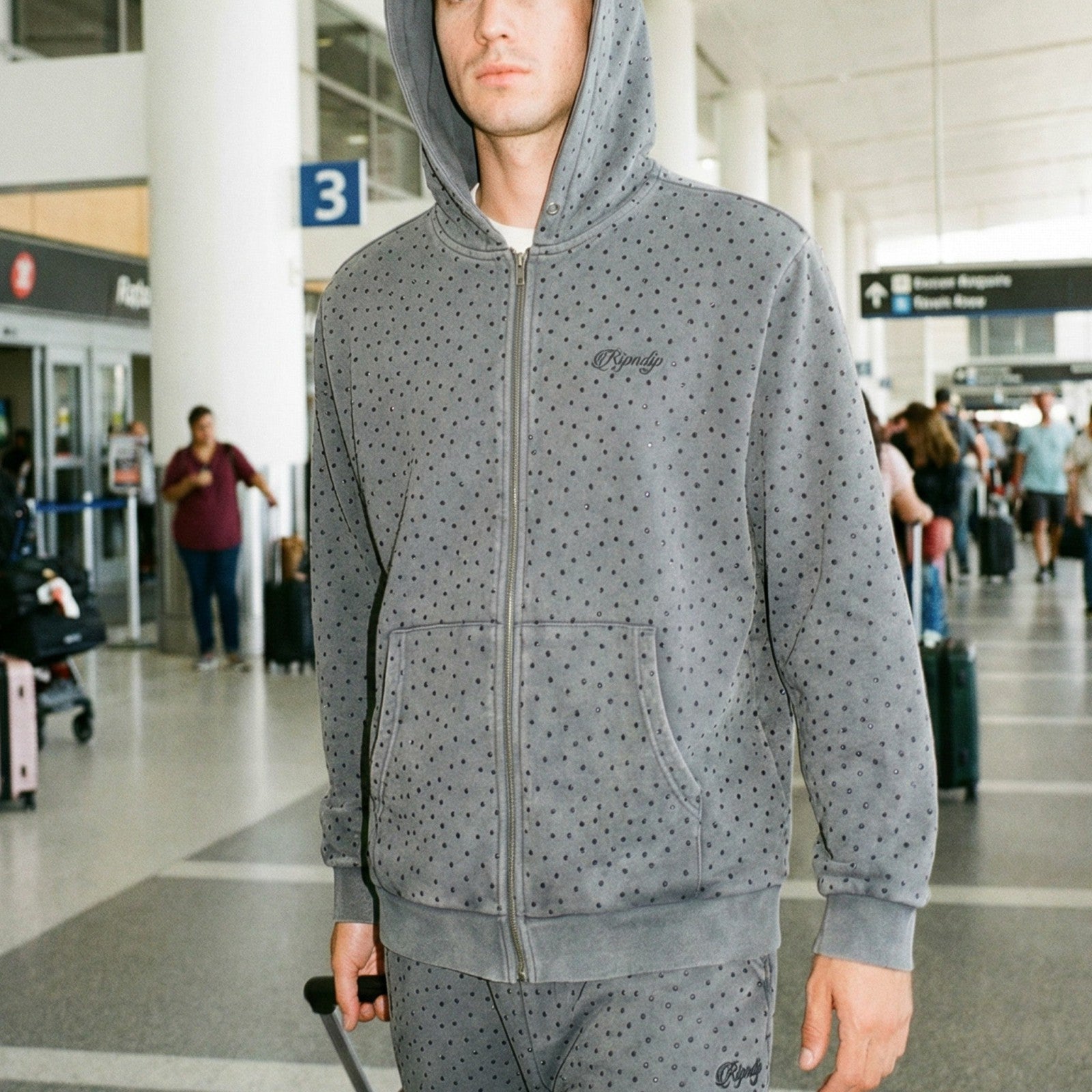 Ripndip Sale | RIPNGEMS Zip Up Hoodie (Charcoal Wash)