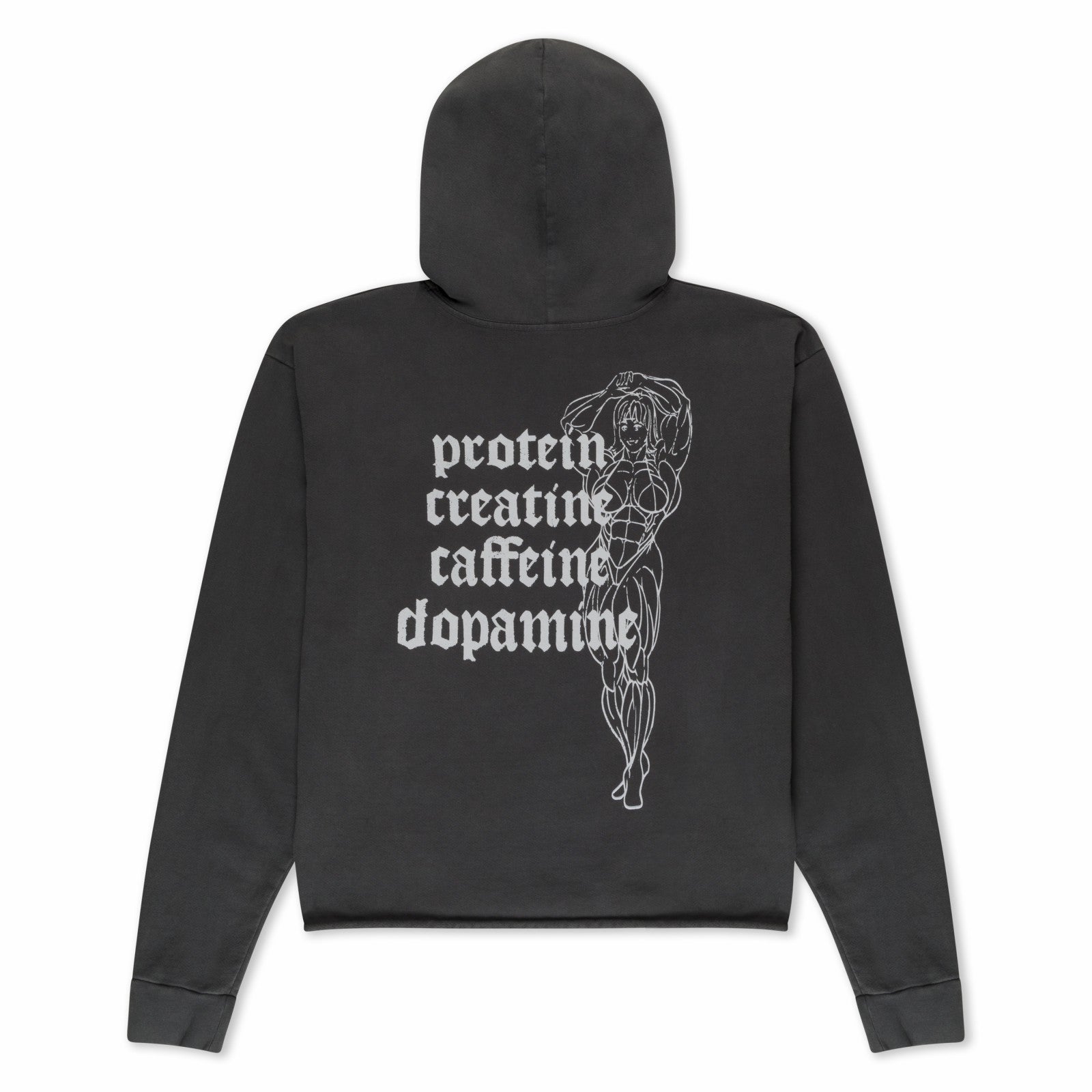 Ripndip New | Protein Boxy Cropped 500GSM Hoodie (Gunmetal)